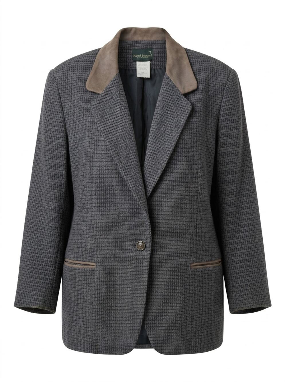Vintage Harve Benard Wool Blend Lined Blazer Plaid Jacket Women Size 24W